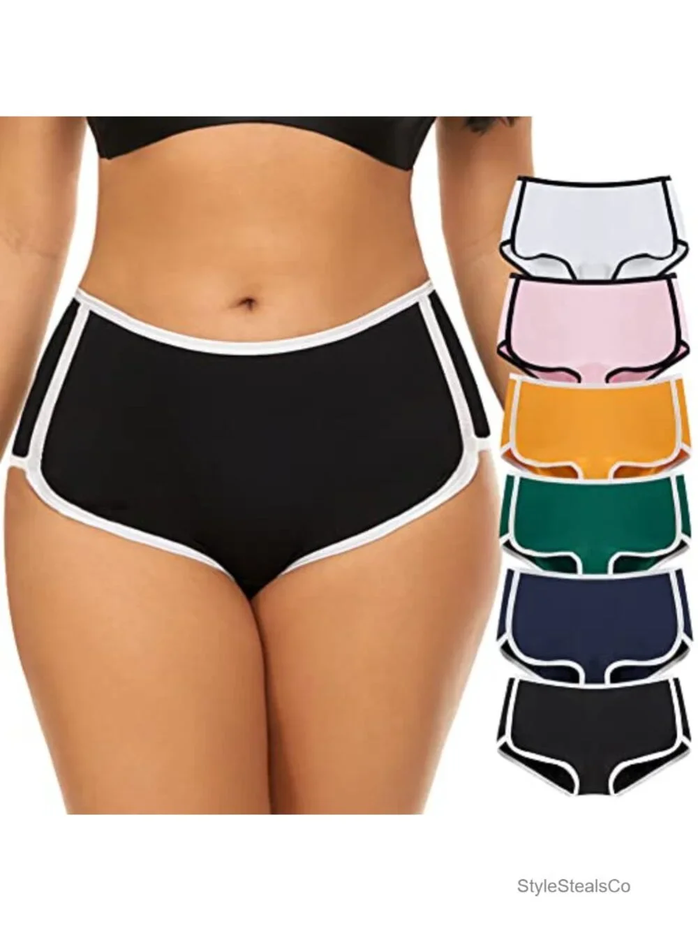 95% Cotton Stretch Boyshorts Underwear Boxer Briefs for Women - Pack of 6